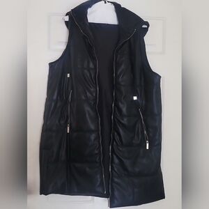 Fashion Nova Faux Leather Chic Puffer Vest -XL